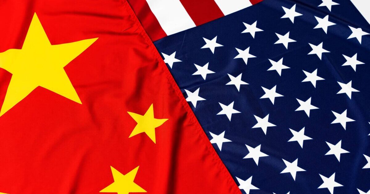 china / USA flags