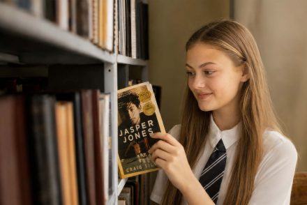 A girl reading a book about Craig Silvey Case